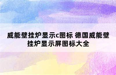 威能壁挂炉显示c图标 德国威能壁挂炉显示屏图标大全